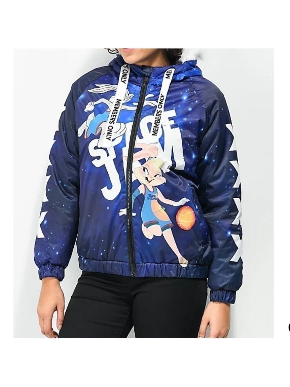Members Only x Space Jam: A New Legacy Snorkel Bomber Puffer Jacket Medium